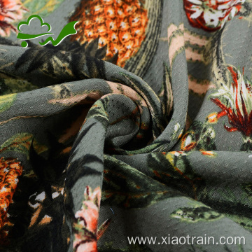 Printed100 rayon fabric floral for dress garment